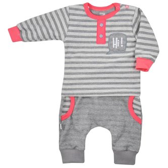 Kojenecké tepláčky a tričko Koala Hi! šedo-růžové - velikost 80 (9-12m)