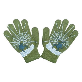 Dětské rukavičky New Baby s pavoukem zelené - velikost 98 (2-3r)
