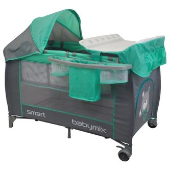 Dětská cestovní postýlka s polohováním Baby Mix De Lux Mint