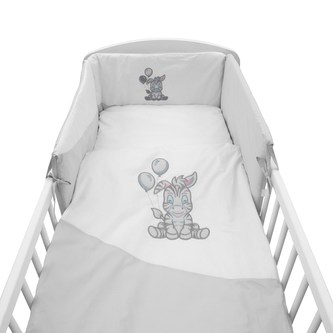 5-dílné ložní povlečení New Baby Zebra exclusive 90/120 bílo-šedé