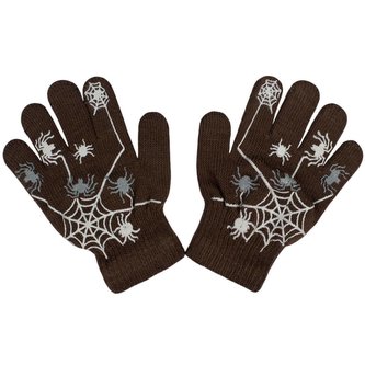 Dětské zimní rukavičky New Baby s pavoukem hnědé - velikost 104 (3-4r)