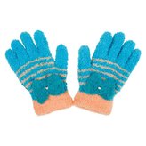 Dětské zimní froté rukavičky New Baby modro-oranžové - velikost 110 (4-5r)