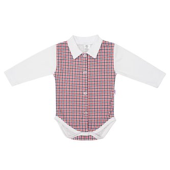 Kojenecké celorozepínací Polo body New Baby Checkered bílé - velikost 56 (0-3m)