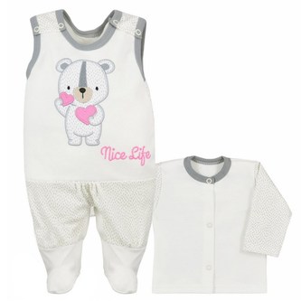Kojenecká souprava Koala Nice Life smetanovo-růžová - velikost 80 (9-12m)