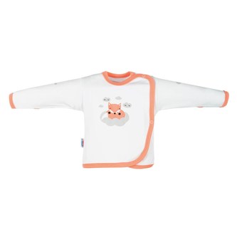 Kojenecká bavlněná košilka New Baby Liška lososová - velikost 56 (0-3m)