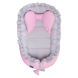 Luxusní hnízdečko pro miminko Belisima Králíček šedo-růžové