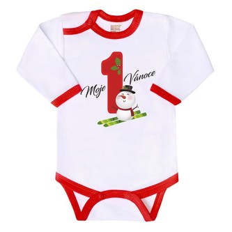 Body s potiskem New Baby Moje první Vánoce - velikost 74 (6-9m)