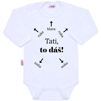 Body s potiskem New Baby Tati, to dáš! - velikost 68 (4-6m)