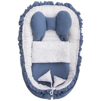 Hnízdečko s peřinkou pro miminko Belisima Angel Baby modré