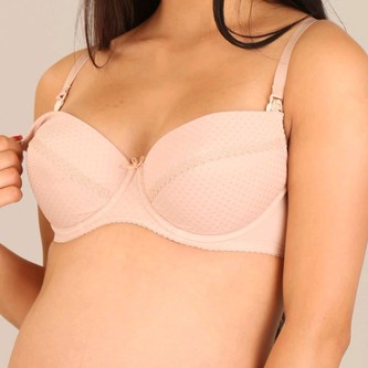 Polovyztužená kojící podprsenka New Baby Eva 80D béžová - velikost Obvod 80 cm