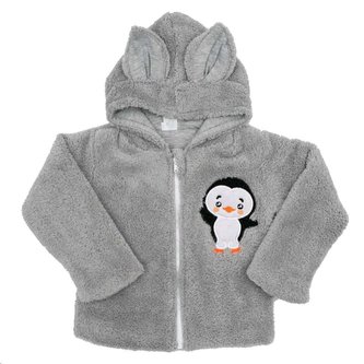 Zimní dětská mikina New Baby Penguin šedá - velikost 74 (6-9m)