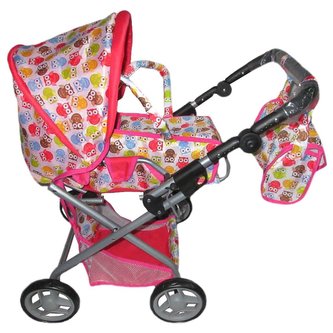 Dětský kočárek pro panenky 2v1 Baby Mix se sovičkami