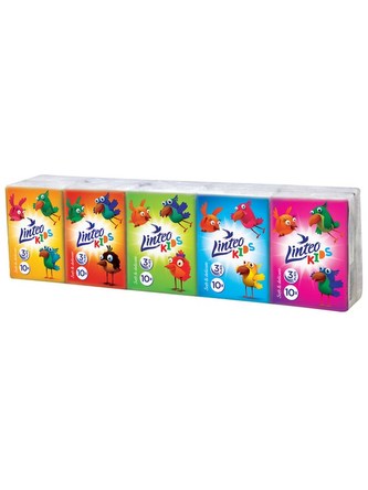 Papírové kapesníky Linteo Kids mini 10x10ks bílé 3-vrstvé