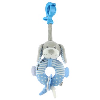Edukační plyšová hračka s klipem Baby Mix pejsek modrý