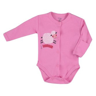 Kojenecké celorozepínací body Koala Farm růžové