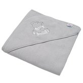 Dětská froté osuška s výšivkou a kapucí New Baby 80x80 šedá medvěd
