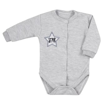 Kojenecké celorozepínací body Koala Star šedé - velikost 68 (4-6m)