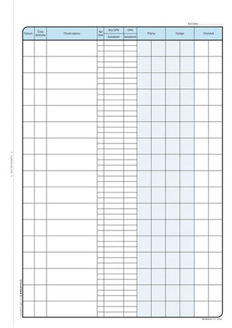Pokladní kniha, A4,  51 listů, NCR