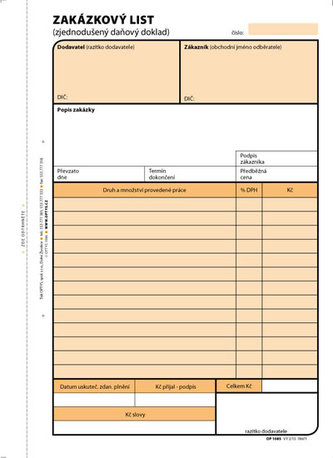 Zakázkový list, A5, 100 listů, NCR Zakázkový list, A5, 100 listů, NCR