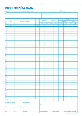 Inventurní seznam, A4, 100 listů