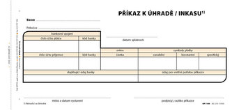 Příkaz k úhradě jednoduchý, 21 × 10 cm, 100 listů, NCR 