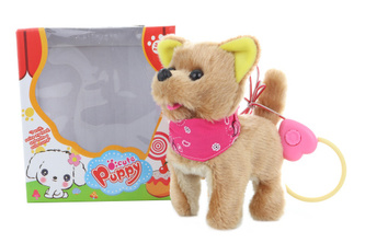 Pejsek hnědý se šátkem na kabel