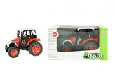 Traktor na setrvačník plast 14cm v krabičce 19x11x11cm červený