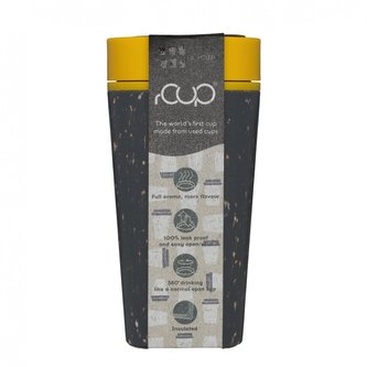 rCUP (340 ml) - černá/hořčicově žlutá - z jednorázových papírových kelímků rCUP (340 ml) - černá/hořčicově žlutá - z jednorázových papírových kelímků