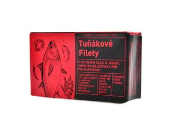 Tuňákové filety s jablky rajčetem a piri 120g Tuňákové filety s jablky rajčetem a piri 120g