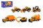 Auto stavební kov/plast 8cm na volný chod mix druhů v krabičce 12x6xx5cm 36ks v boxu