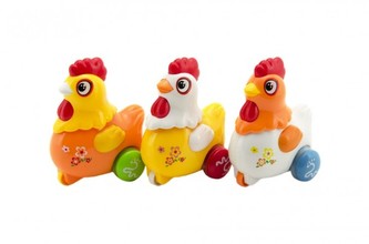 Kohoutek plast 9cm 3 barvy na setrvačník 18+