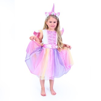 Dětský kostým jednorožec s čelenkou a křídly (M)