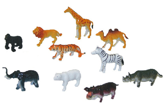 zvířata divoká, 10 ks v sáčku zvířata divoká, 10 ks v sáčku