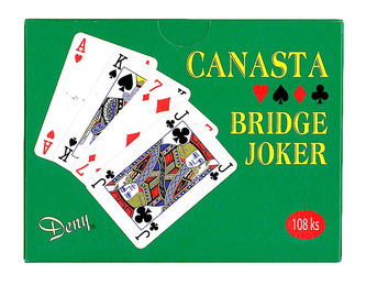 karty canasta v papírové krabičce