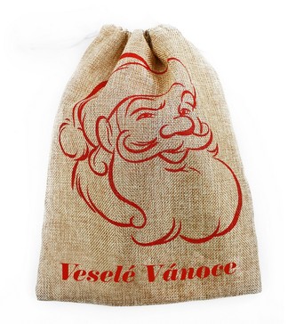 pytlík vánoční Veselé Vánoce, juta 22 x 30 cm