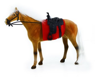 kůň fliska 32 cm hnědo bílý