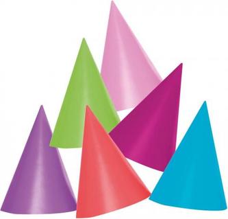 Jednobarevný párty klobouček 6 ks