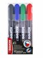 K-MARKER Permanentní popisovač, zkosený hrot 3-5 mm, mix 4 barev (černá, červená, zelená, modrá)