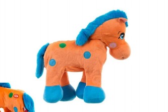 Kůň plyš 30cm chodící na baterie v sáčku