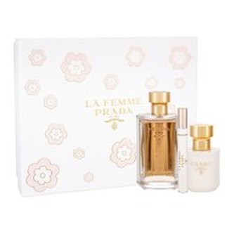 Prada La Femme Dárková sada Parfémová voda 100 ml, miniaturka La Femme Parfémová voda 10 ml a tělové mléko La Femme 100 ml