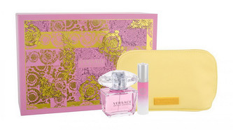 Versace Bright Crystal Dárková sada Toaletní voda 90 ml, miniaturka Bright Crystal Toaletní voda 10 ml a kosmetická taška
