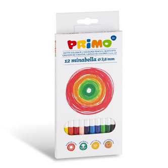 Pastelky šestihranné PRIMO MINABELLA, tuha Ø 3,8mm, 12ks, papírový obal