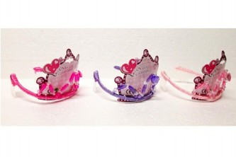 Sada krásy pro princeznu plast čelenka 13cm 3 druhy