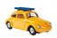 Auto VW brouk s lyžemi kov 11cm žluté v krabičce Kovap