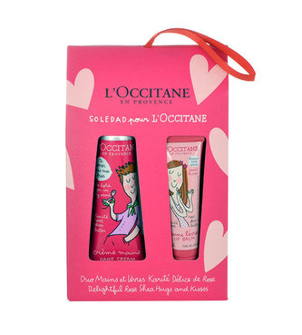 L´Occitane Shea Butter krém na ruce Shea Butter Rose 30 ml + balzám na rty Shea Butter Rose 12 ml