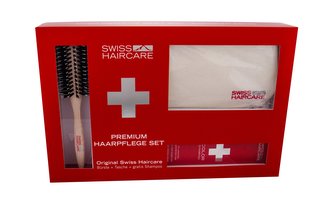 Swiss Haircare Premium kartáč na vlasy Round Brush 1 ks + šampon pro barvené vlasy 200 ml + taštička