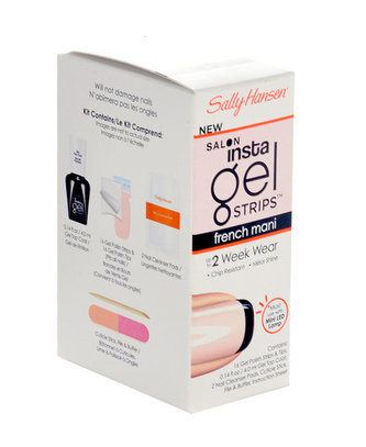 Sally Hansen Salon Insta Gel Strips gel top coat Salon Insta Gel Strips 4 ml + Gel Polish Strips & Tips 16pcs 490 + Nail Cleanser Pads + Cuticle Stick + File
