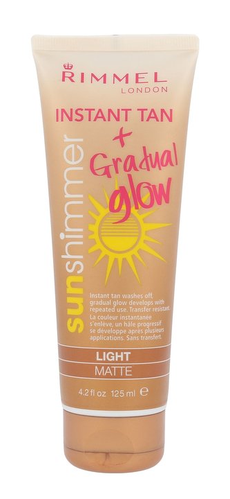 Rimmel London Sun Shimmer Samoopalovací přípravek Instant Tan Gradual Glow 125 ml Light Matte pro ženy