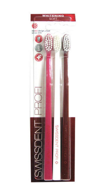 Swissdent Profi Zubní kartáček Whitening Trio 3 ks Red, Pink, White unisex