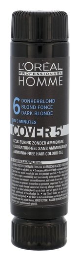 L´Oréal Professionnel Homme Barva na vlasy Cover 5´ 3x50 ml 6 Dark Blond pro muže